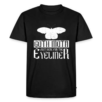 Goth Moth Just Here For The Eyeliner - Goth Moth - Men's Premium Organic T-Shirt - black - Front - Nico (187cm)