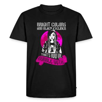 Bright colors black eyeliner bubble goth - Men's Premium Organic T-Shirt - black - Front - Nico (187cm)