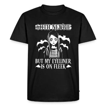 Goth Newbie - Mais mon eye-liner est sur Fleek - - T-shirt Premium bio Homme - noir - Devant - Nico (187cm)