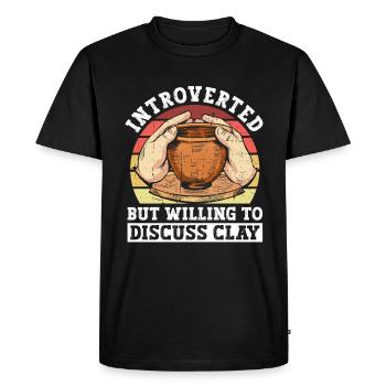 Introvert but keen to discuss - - Men's Premium Organic T-Shirt - black - Front - Nico (187cm)