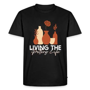 Vivre la vie de poterie - and - T-shirt Premium bio Homme - noir - Devant - Nico (187cm)