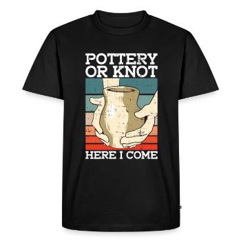 Poterie ou nœud, me voilà - Töpfer - T-shirt Premium bio Homme - noir - Devant - Nico (187cm)