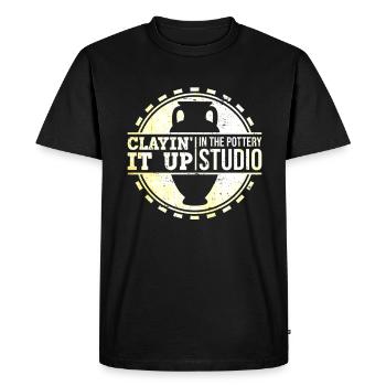 Clayin' It Up In The Pottery Studio - Potters - Men's Premium Organic T-Shirt - black - Front - Nico (187cm)
