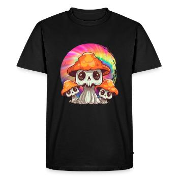 Champignons effrayants Hippie Trip Psychédéliques Tie Dye - T-shirt Premium bio Homme - noir - Devant - Nico (187cm)