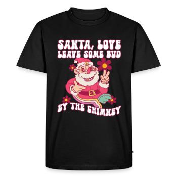 Père Noël, Love Leave Some Bud By The Chimney - Hippie - T-shirt Premium bio Homme - noir - Devant - Nico (187cm)