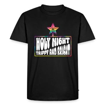Holy Night Trippy and Bright - Noël hippie - T-shirt Premium bio Homme - noir - Devant - Nico (187cm)