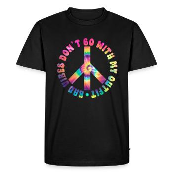 Bad Vibes Don’t Go With My Outfit - Hippie Tie Dye - T-shirt Premium bio Homme - noir - Devant - Nico (187cm)
