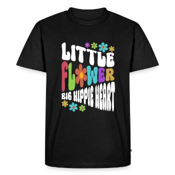 Little Flower - Big Hippie Heart - Hippie Costume - T-shirt Premium bio Homme - noir - Devant - Nico (187cm)