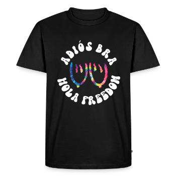 Adiós Bra - Hola Freedom - Teinture Cravate Hippie - T-shirt Premium bio Homme - noir - Devant - Nico (187cm)
