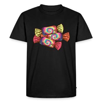 Bonbons à colorier cravate - Hippie Halloween - T-shirt Premium bio Homme - noir - Devant - Nico (187cm)
