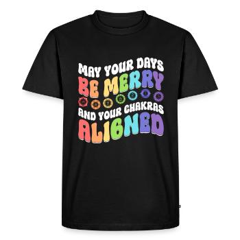 Hippie Christmas Chakra - Men's Premium Organic T-Shirt - black - Front - Nico (187cm)