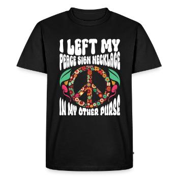 Hippie Costume Cravate Dye Peace 70s - T-shirt Premium bio Homme - noir - Devant - Nico (187cm)