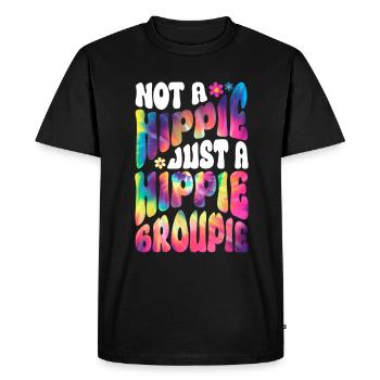 Not A Hippie Just A Hippie Groupie Hippie Tie Dye - Men's Premium Organic T-Shirt - black - Front - Nico (187cm)