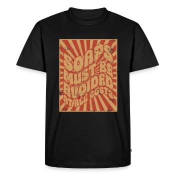 Les savons doivent être évités - costume hippie - T-shirt Premium bio Homme - noir - Devant - Nico (187cm)