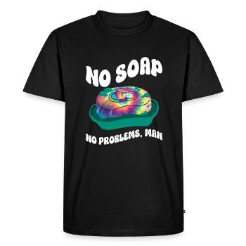 Pas de problèmes sans savon, homme - teinture de cravate hippie - T-shirt Premium bio Homme - noir - Devant - Nico (187cm)