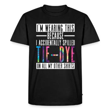 Tie-dye renversé sur d’autres chemises - Hippie - T-shirt Premium bio Homme - noir - Devant - Nico (187cm)