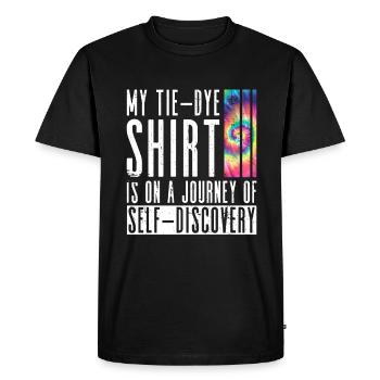 La chemise tie-dye est en voyage de découverte de soi - Hippie - T-shirt Premium bio Homme - noir - Devant - Nico (187cm)