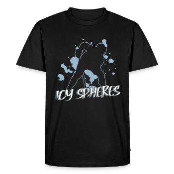 Icy Balls - Funny Ice Hockey - Men's Premium Organic T-Shirt - black - Front - Nico (187cm)