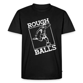 Rough Balls - Rugby drôle - T-shirt Premium bio Homme - noir - Devant - Nico (187cm)