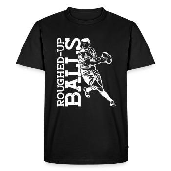 Balles rugueuses - Funny Rugby - T-shirt Premium bio Homme - noir - Devant - Nico (187cm)