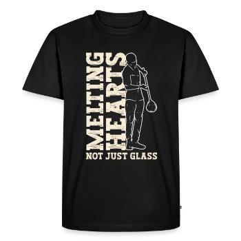 Melting Hearts - Pas seulement le verre - Soufflage de verre - T-shirt Premium bio Homme - noir - Devant - Nico (187cm)
