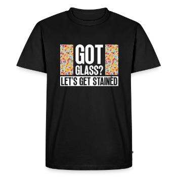 Avez-vous du verre? Let’s Get Stained - Vitrail - T-shirt Premium bio Homme - noir - Devant - Nico (187cm)