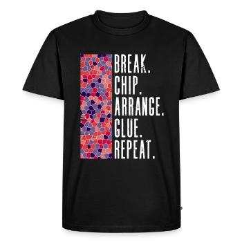 Pause. Puce. Arranger. Colle. Réessayez. -Puce - T-shirt Premium bio Homme - noir - Devant - Nico (187cm)