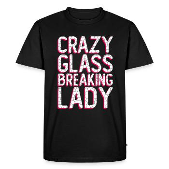 Crazy Glass Breaking Lady - Chip Work Glass Artist - T-shirt Premium bio Homme - noir - Devant - Nico (187cm)