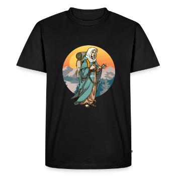 Sainte Marie en tant que géocacheuse - Geocaching Geocacher - T-shirt Premium bio Homme - noir - Devant - Nico (187cm)