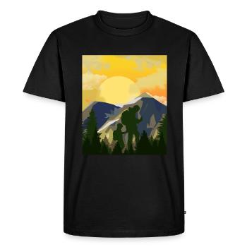 Montagnes de géocachette Father Son - Geocaching Geocacher - T-shirt Premium bio Homme - noir - Devant - Nico (187cm)