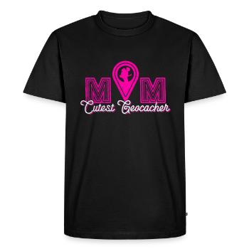 Maman - Géocacheur le plus mignon - Geocaching Geocacher - T-shirt Premium bio Homme - noir - Devant - Nico (187cm)