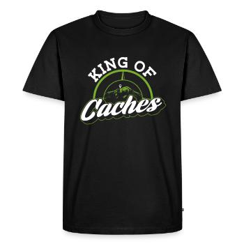 Roi des caches - Geocaching Geocacher - T-shirt Premium bio Homme - noir - Devant - Nico (187cm)