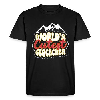 Le géocacheur le plus mignon du monde - Geocaching - T-shirt Premium bio Homme - noir - Devant - Nico (187cm)