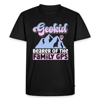 Geokid - Porteur de la famille GPS - Geocaching - T-shirt Premium bio Homme - noir - Devant - Nico (187cm)