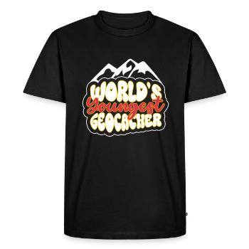 Le plus jeune géocacheur du monde - Geocaching - T-shirt Premium bio Homme - noir - Devant - Nico (187cm)