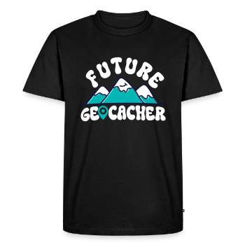 Géocacheur du futur - Geocaching Geocacher - T-shirt Premium bio Homme - noir - Devant - Nico (187cm)