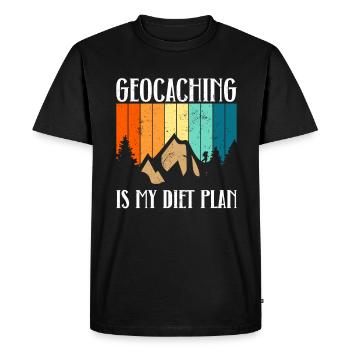 Le géocaching est mon régime alimentaire - Geocaching - T-shirt Premium bio Homme - noir - Devant - Nico (187cm)