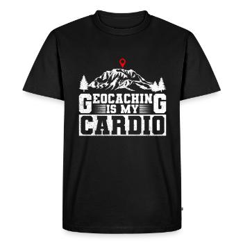 Le géocaching est mon sport de cœur - Geocaching - T-shirt Premium bio Homme - noir - Devant - Nico (187cm)