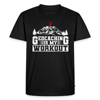 Le géocaching est mon entraînement - Geocaching Geocacher - T-shirt Premium bio Homme - noir - Devant - Nico (187cm)