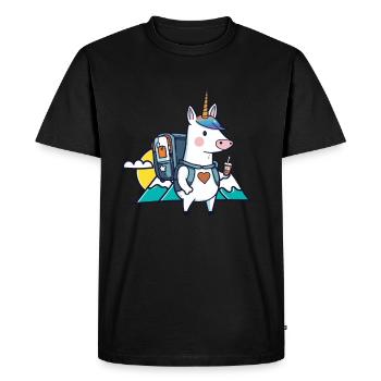 Licorne en tant que géocacheur - Geocaching Geocacher - T-shirt Premium bio Homme - noir - Devant - Nico (187cm)