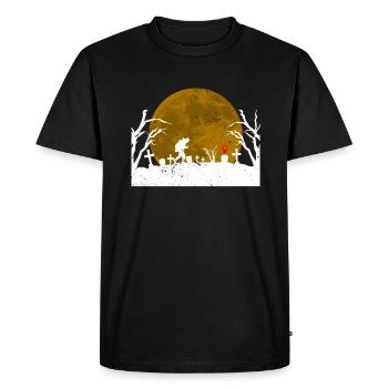 Géocacheur dans un cimetière - Geocaching - T-shirt Premium bio Homme - noir - Devant - Nico (187cm)