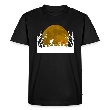 Géocacheur dans un cimetière - Geocaching - T-shirt Premium bio Homme - noir - Devant - Nico (187cm)