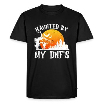Suivi par mes DNF - Geocaching Geocacher - T-shirt Premium bio Homme - noir - Devant - Nico (187cm)