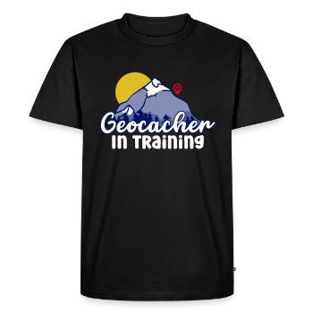 Géocacheur en formation - Geocaching Geocacher - T-shirt Premium bio Homme - noir - Devant - Nico (187cm)