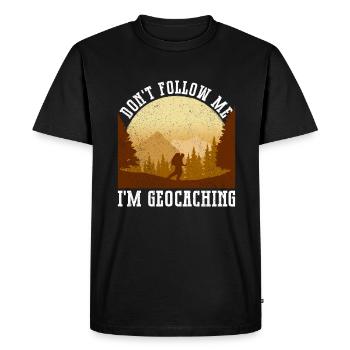 Don't follow me - I'm geocaching - Men's Premium Organic T-Shirt - black - Front - Nico (187cm)