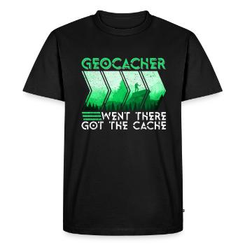 Geocacher - Went There Got The Cache - Geocaching - Men's Premium Organic T-Shirt - black - Front - Nico (187cm)