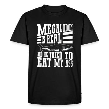 Megalodon is real - Megalodon Shark Funny Saying - Men's Premium Organic T-Shirt - black - Front - Nico (187cm)