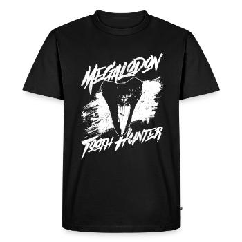 Megalodon Tooth Hunter - Requin mégalodon - T-shirt Premium bio Homme - noir - Devant - Nico (187cm)