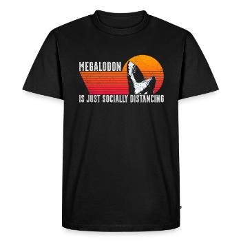 Megalodon est juste socialement distancié - - T-shirt Premium bio Homme - noir - Devant - Nico (187cm)