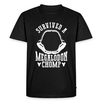 A survécu à une morsure de mégalodon - requin mégalodon - T-shirt Premium bio Homme - noir - Devant - Nico (187cm)